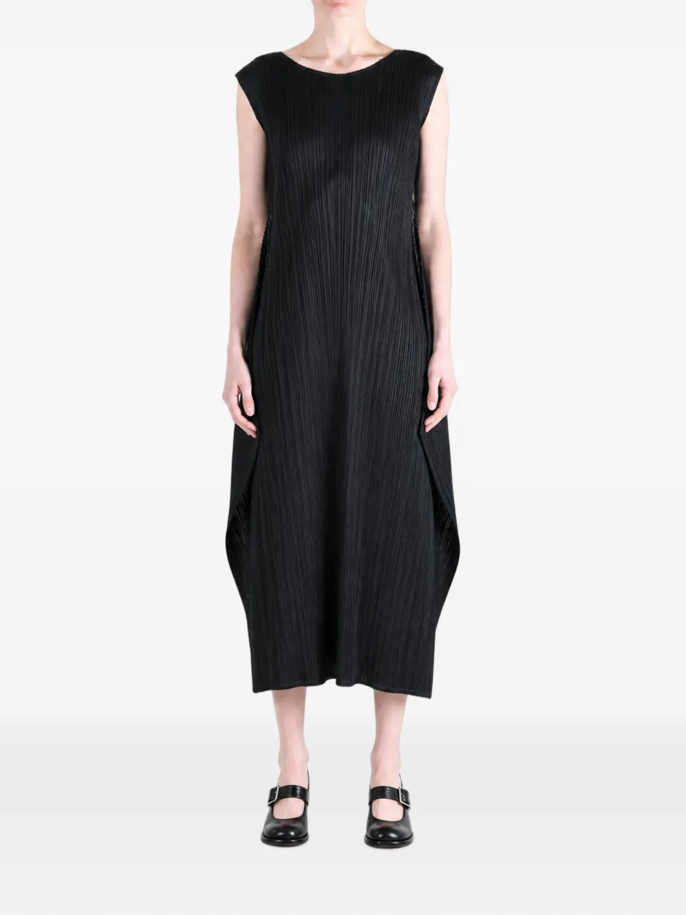 Pleats Please Issey Miyake pleated sleeveless midi dress