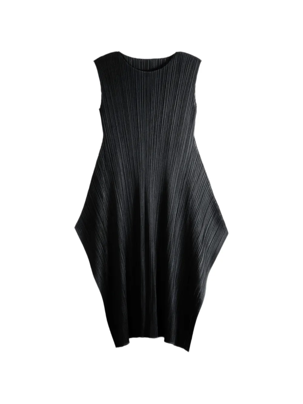 Pleats Please Issey Miyake pleated sleeveless midi dress - Noir