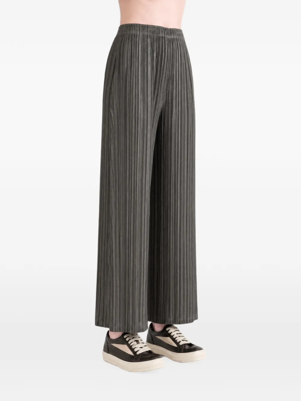 Pleats Please Issey Miyake pleated straight-leg trousers Grijs
