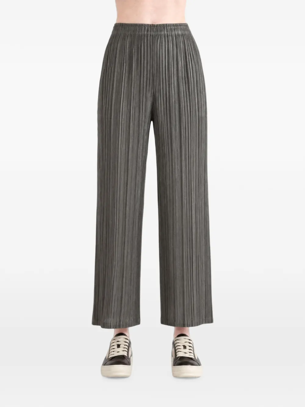Pleats Please Issey Miyake pleated straight-leg trousers Grijs