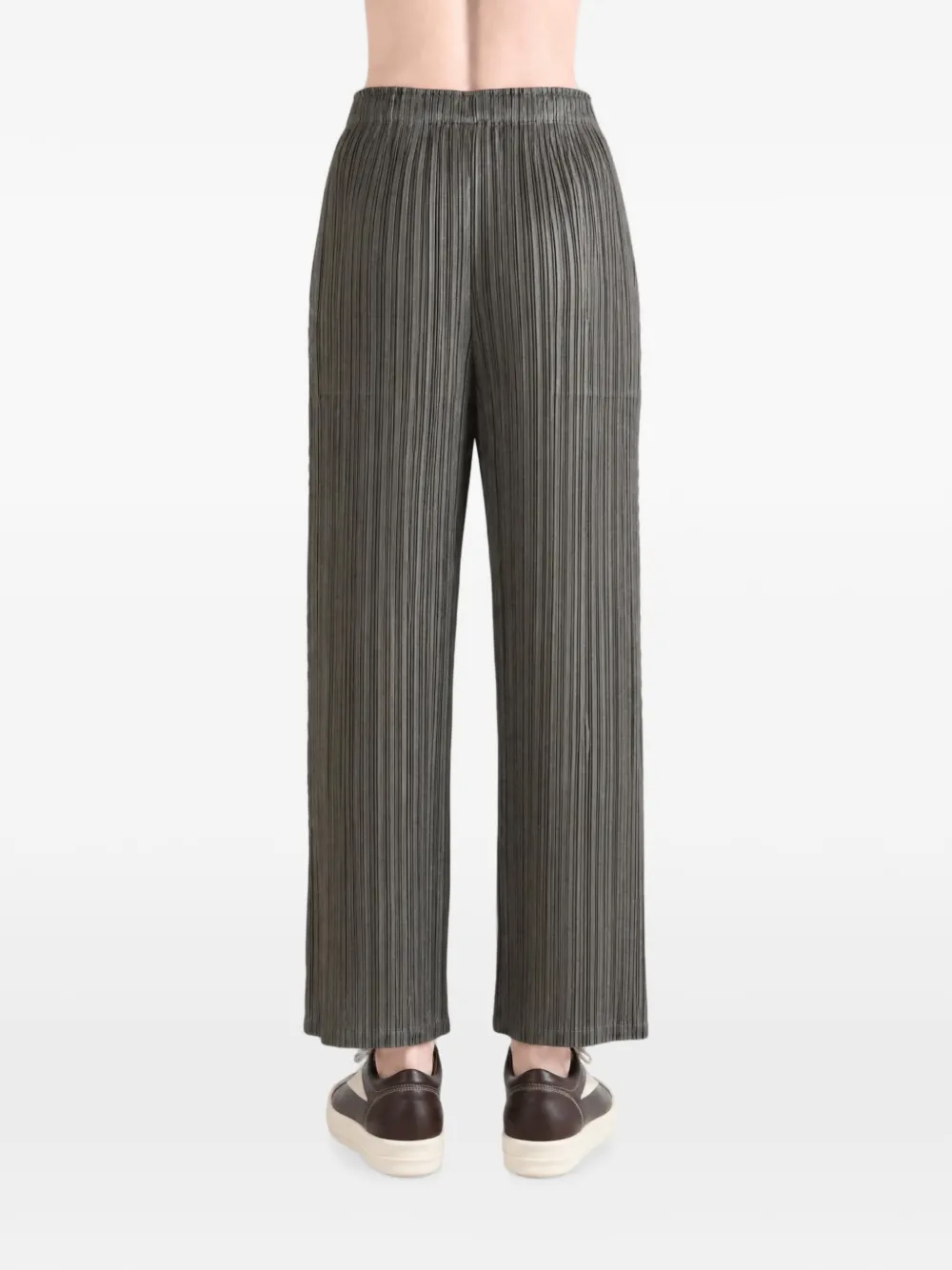 Pleats Please Issey Miyake pleated straight-leg trousers Grijs