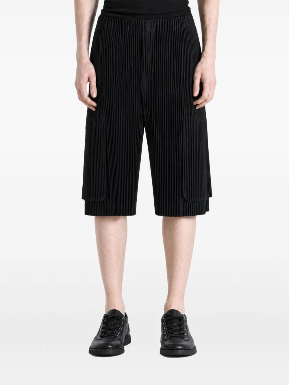 Homme Plissé Issey Miyake Geplooide bermuda shorts Zwart