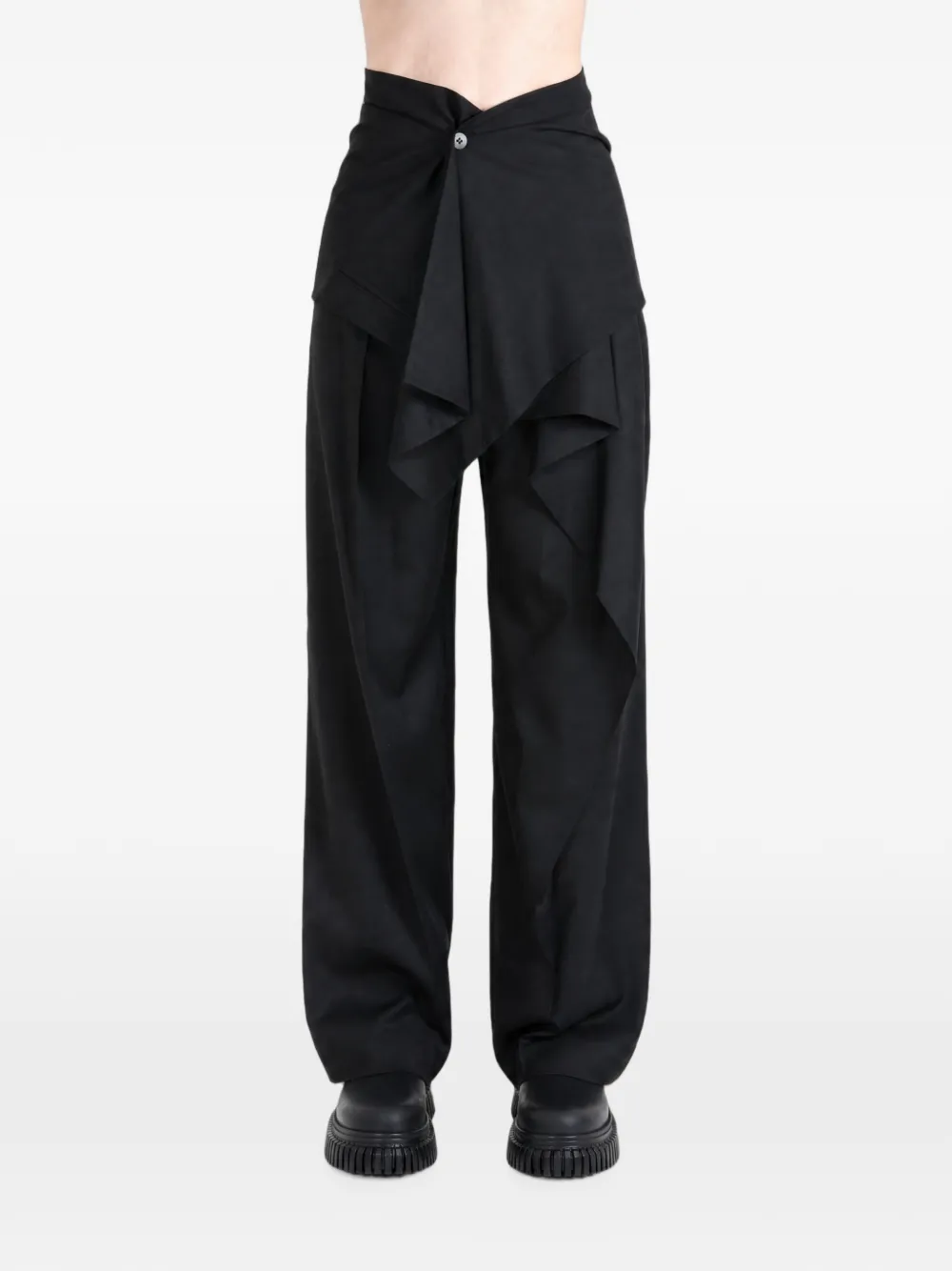 Issey Miyake Gelaagde gedrapeerde broek Zwart