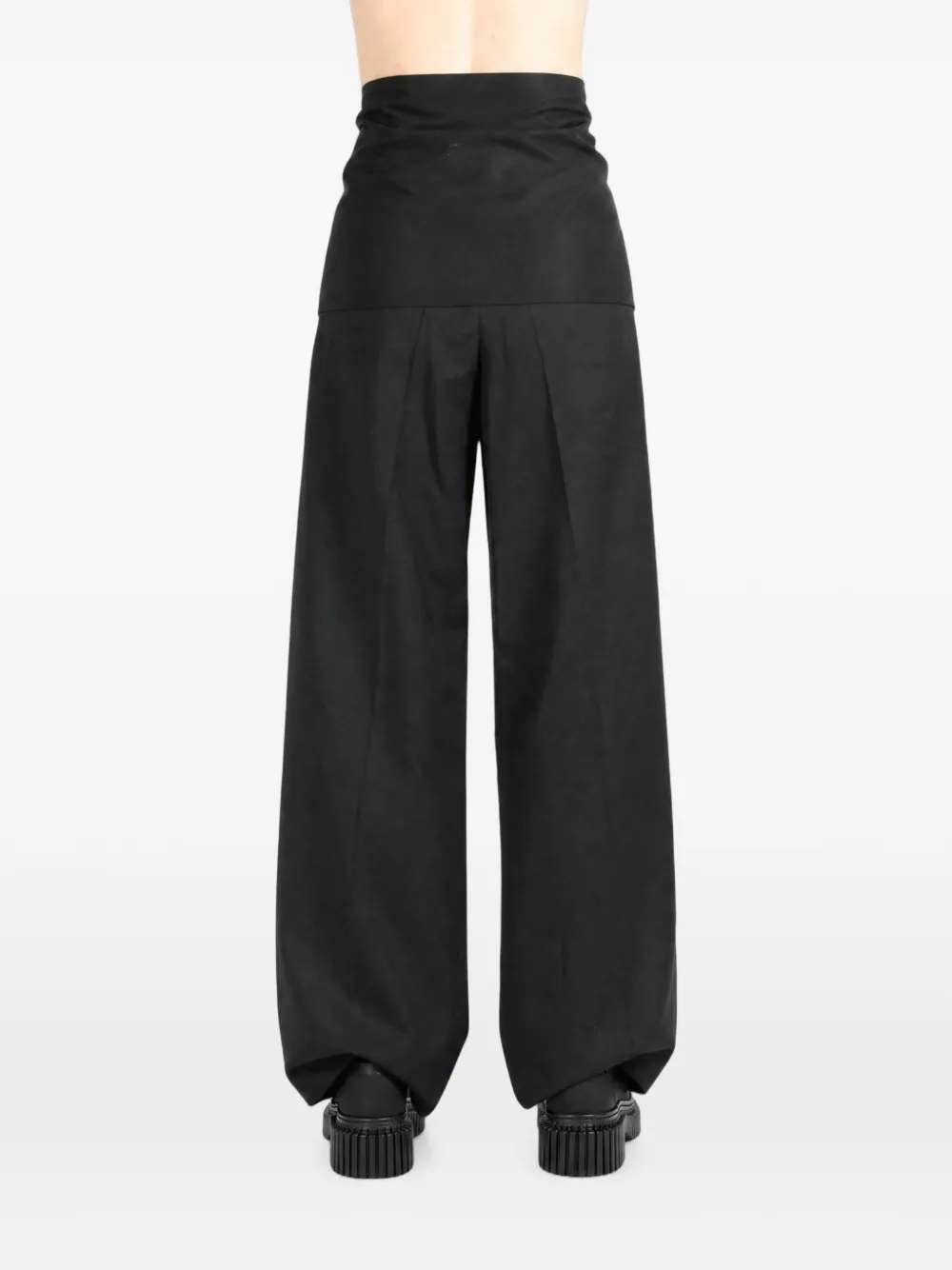 Issey Miyake Gelaagde gedrapeerde broek Zwart