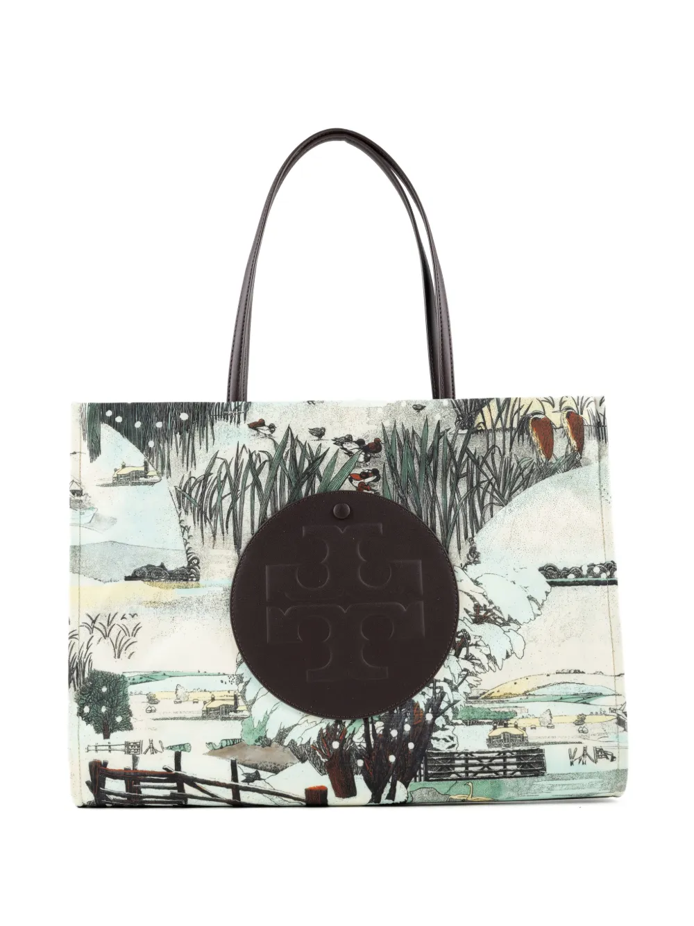 Tory Burch 엘라 로고 패치 토트 백 | 뉴트럴 | Image 1