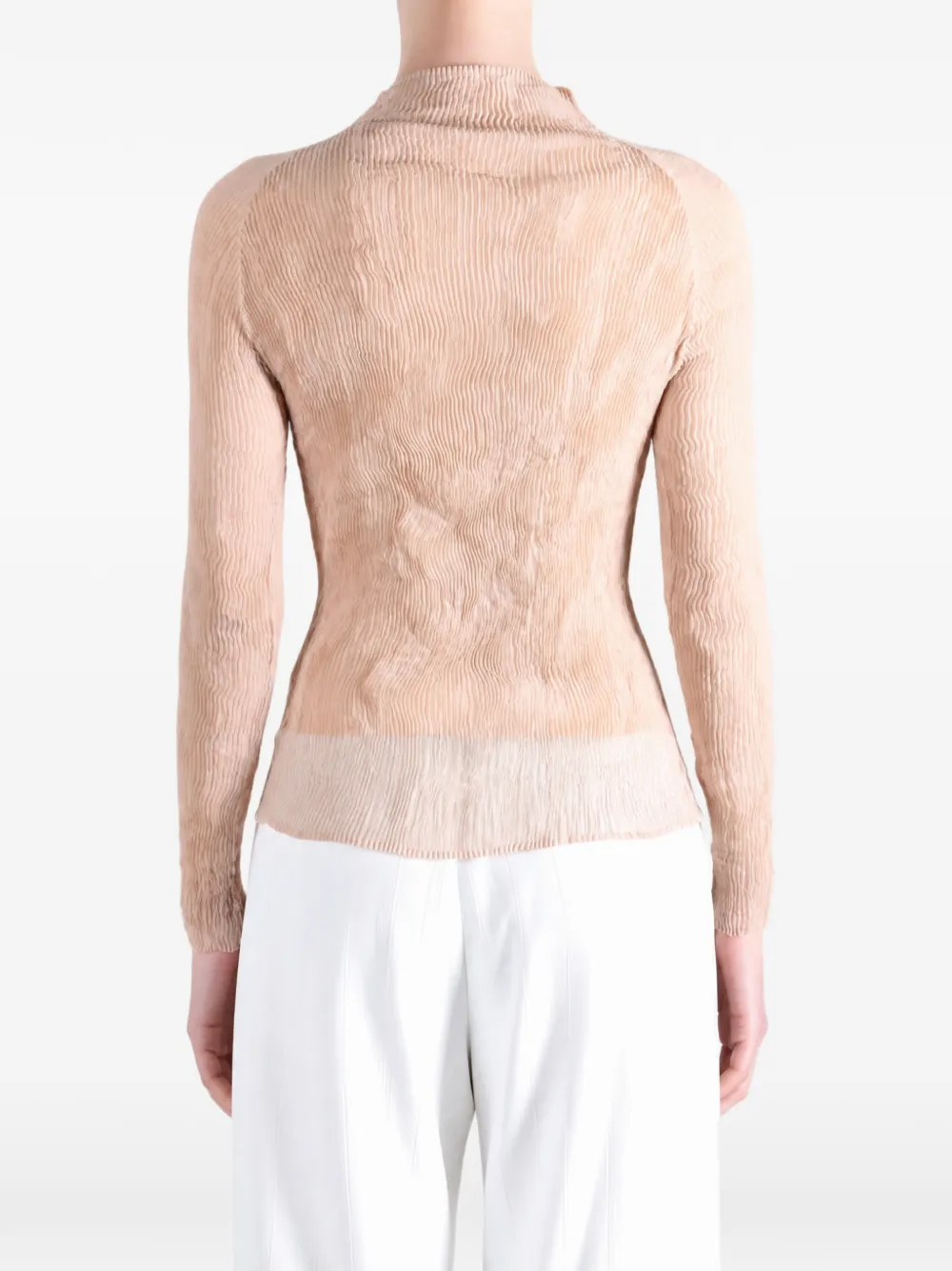 Issey Miyake Top met geplooide col Roze