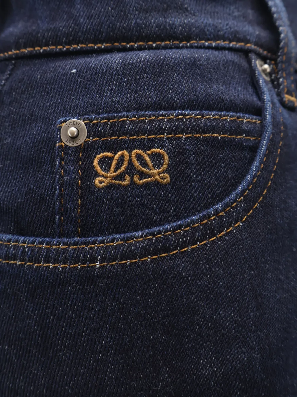 LOEWE Slim-fit jeans met Anagram-borduurwerk Blauw