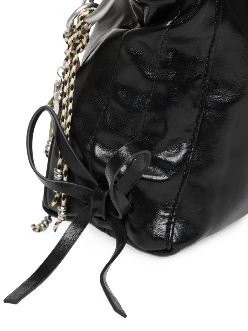 Desigual Gravity schoudertas met veters en verfraaid met bedel Zwart