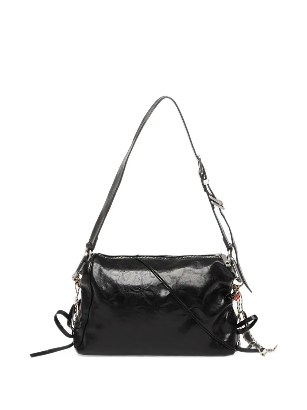 Desigual Gravity schoudertas met veters en verfraaid met bedel Zwart