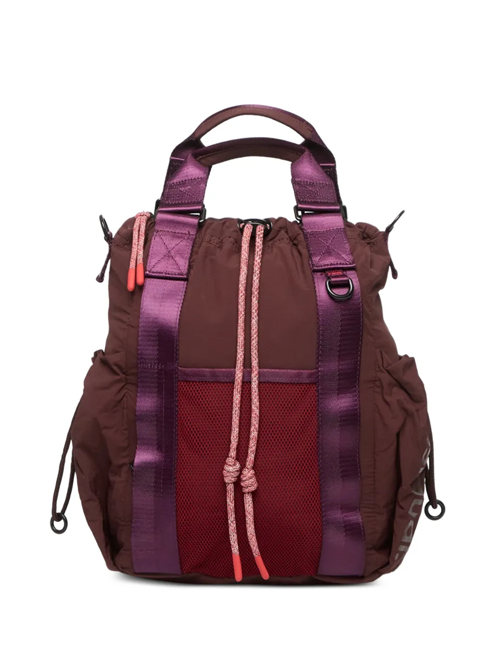 Desigual drawstring mesh-panel backpack - Marrone
