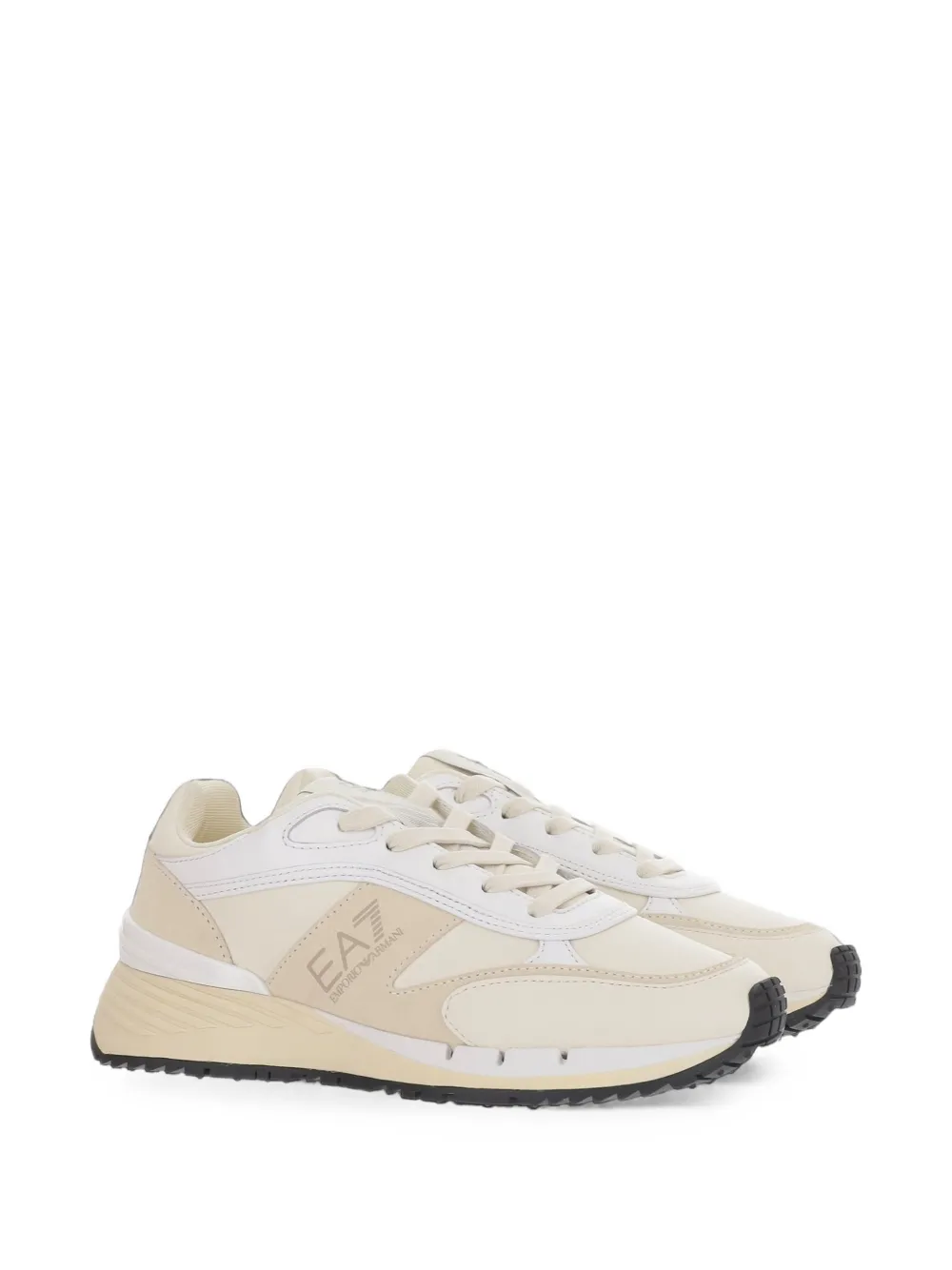 Ea7 Emporio Armani OTG logo-print panelled sneakers Beige