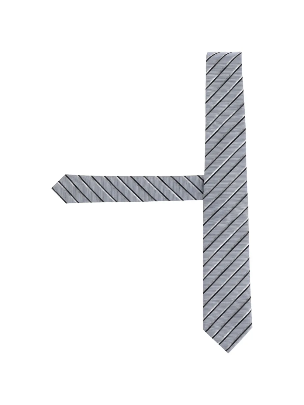 BOSS diagonal-stripe tie - Grigio