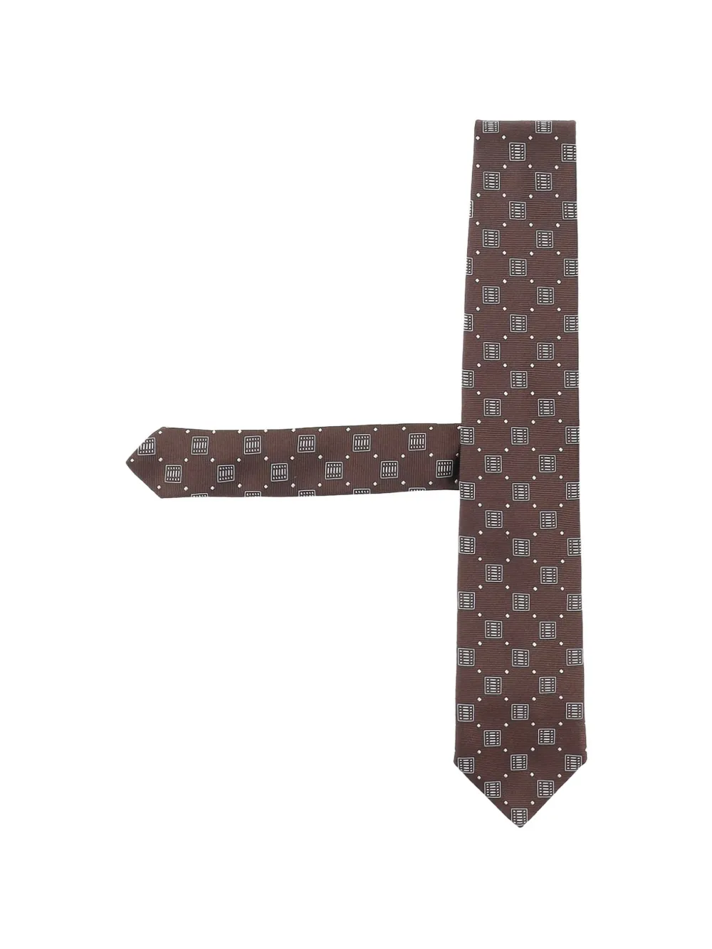 BOSS geometric-print tie - Marrone