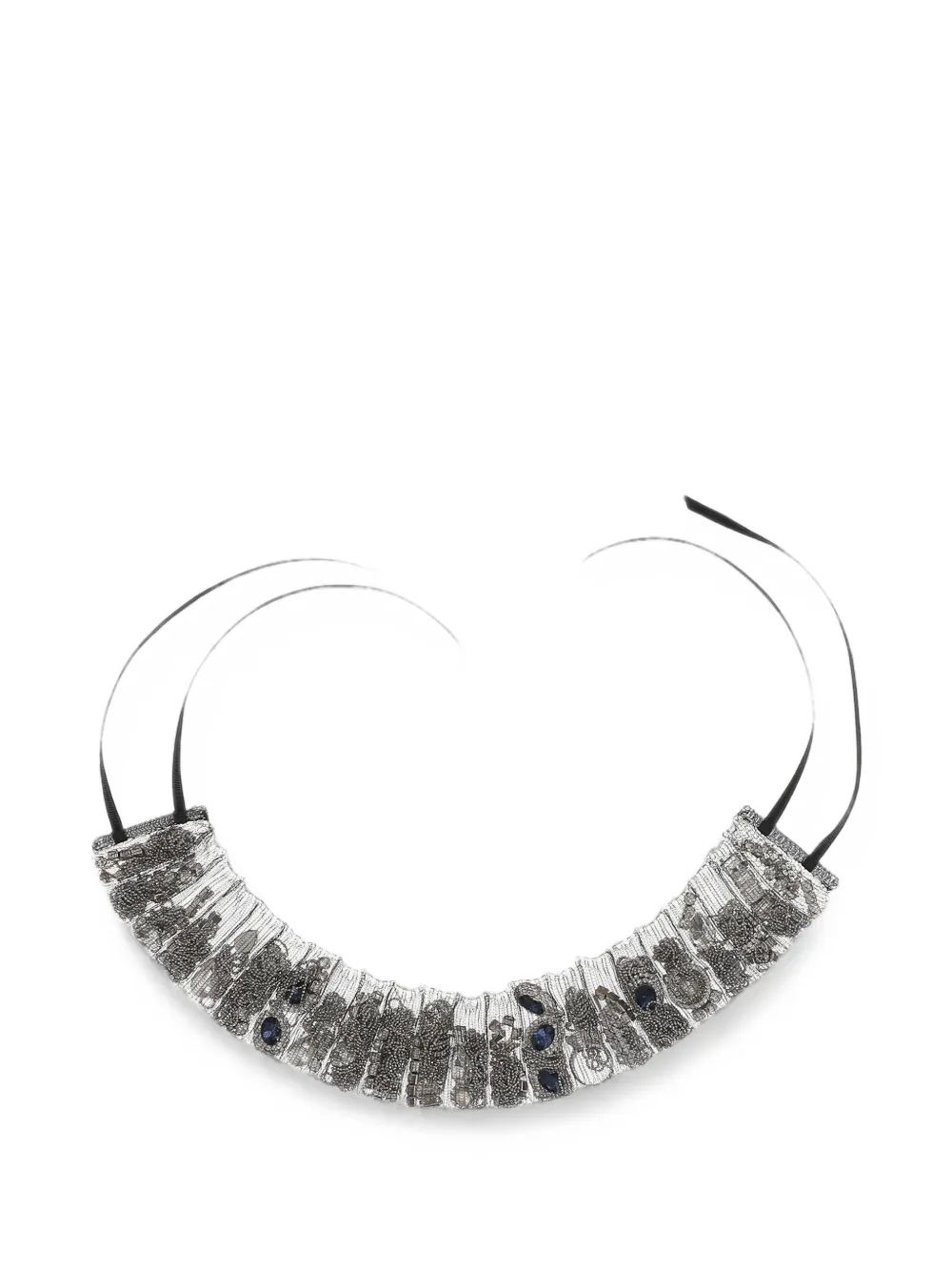 ALAINPAUL rhinestone-embellished mesh necklace