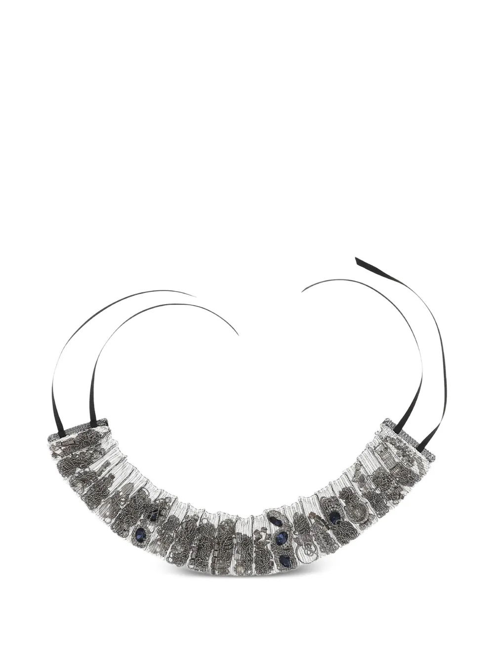 ALAINPAUL rhinestone-embellished mesh necklace