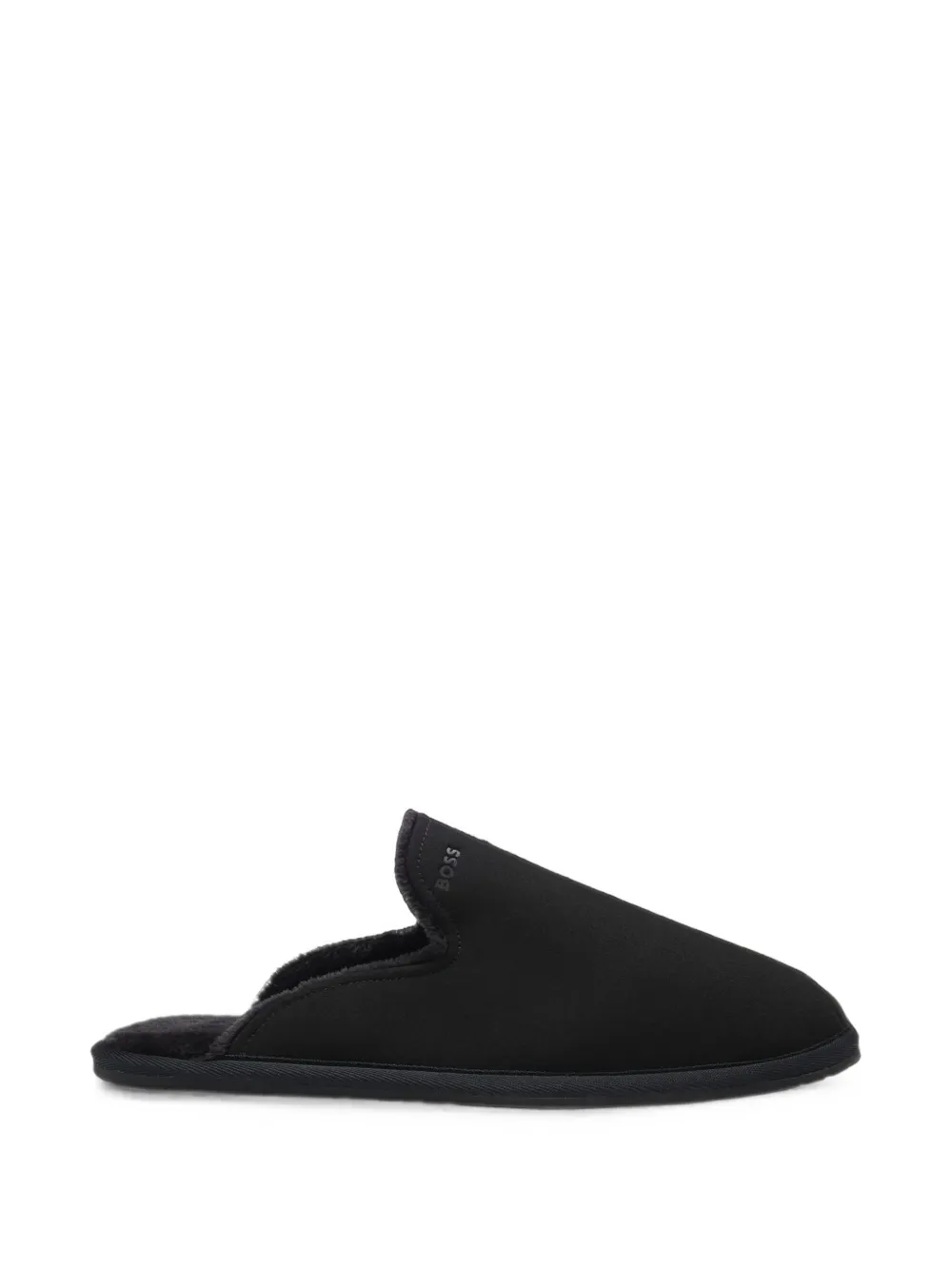 BOSS shearling-lined slip-on slippers with logo detail