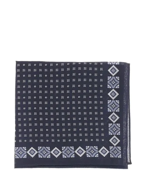 BOSS geometric-print pocket square