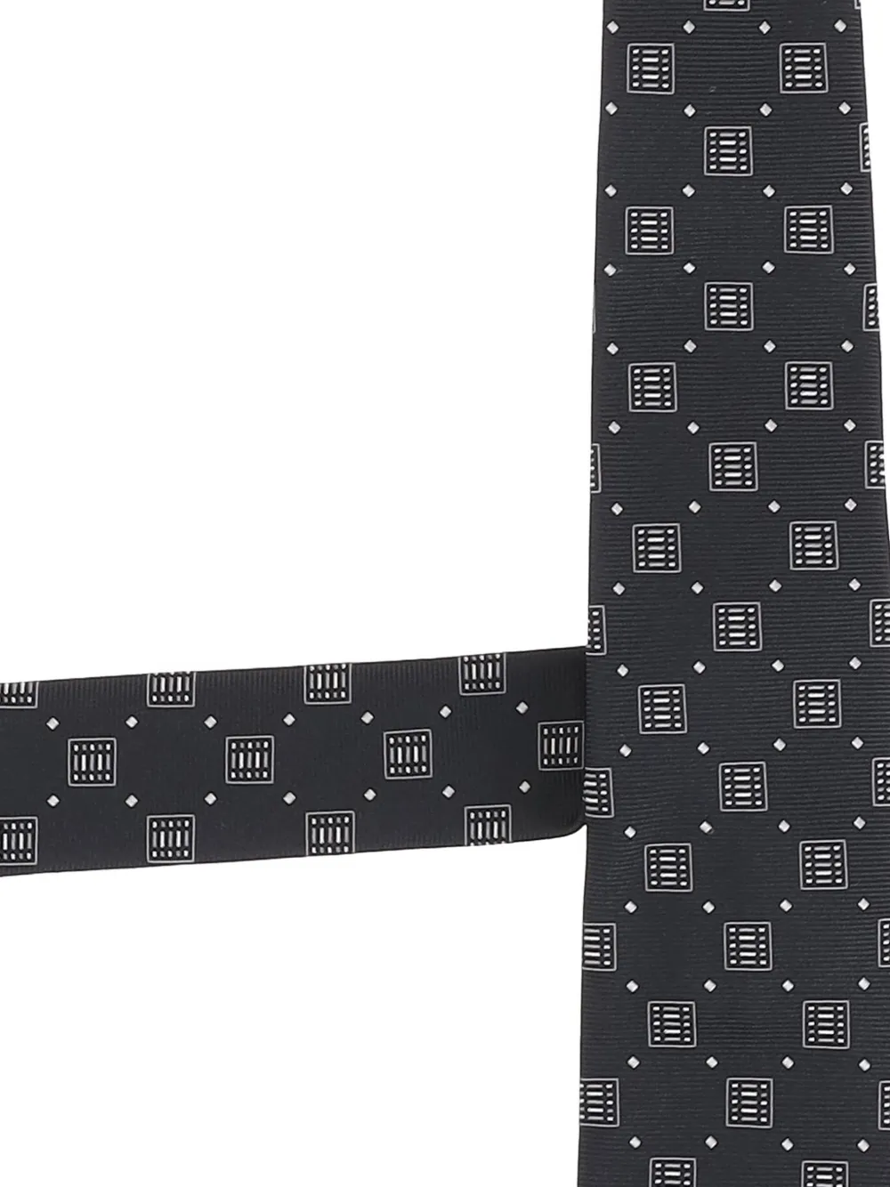 BOSS Stropdas met geometrisch patroon Zwart