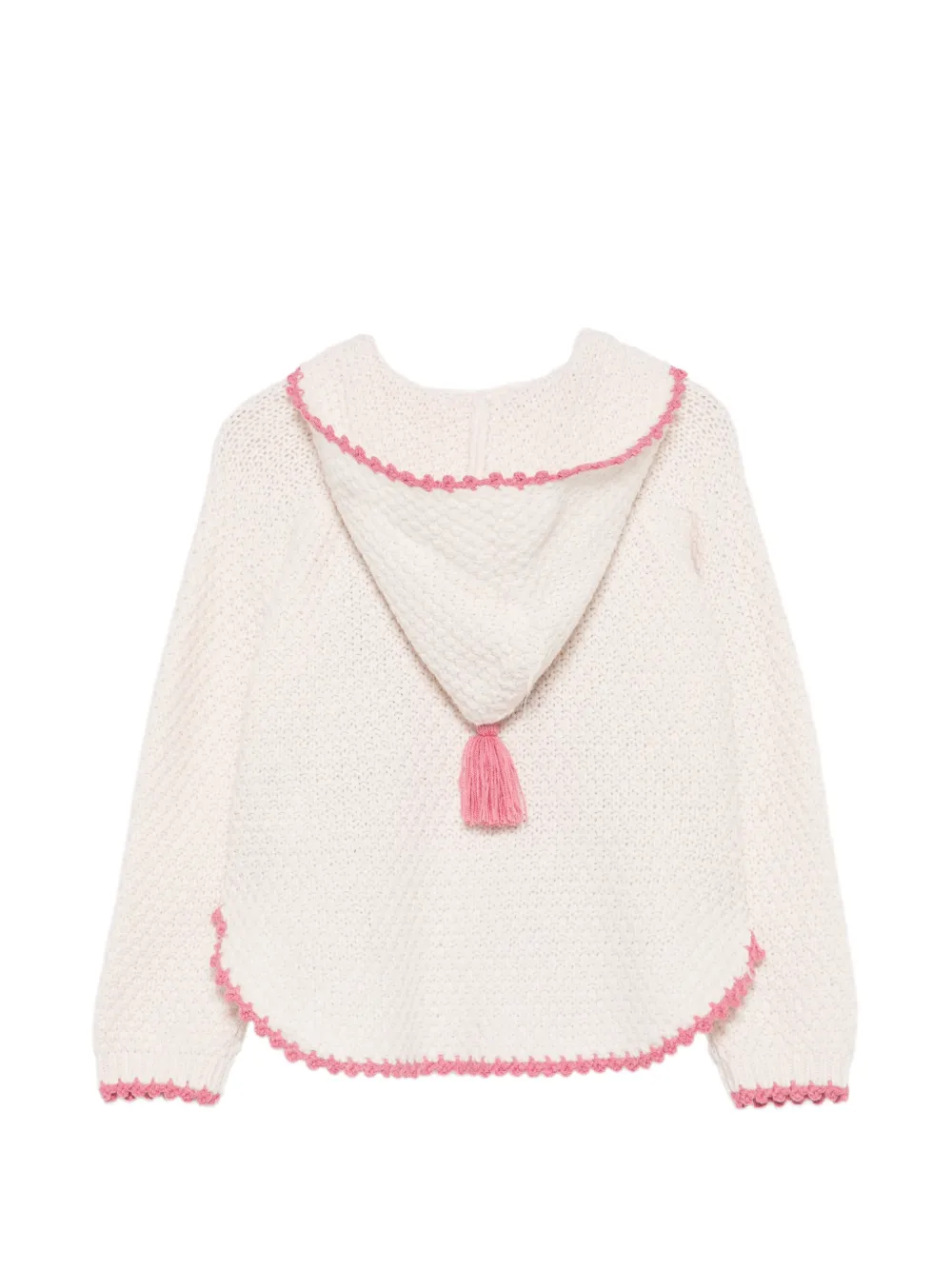 LOUISE MISHA KIDS Gehaakte hoodie met houtje-touwtje sluiting Beige