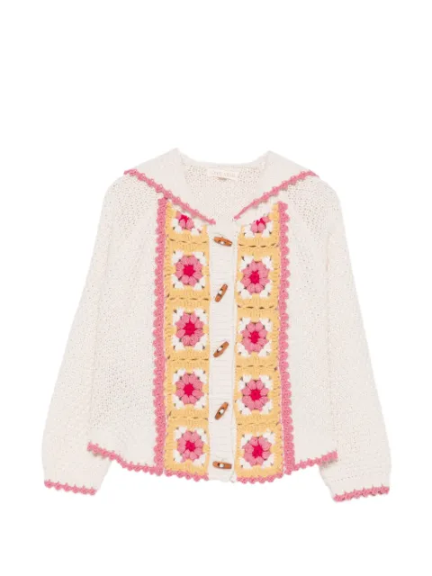 LOUISE MISHA KIDS crochet-knit toggle-fastening hoodie