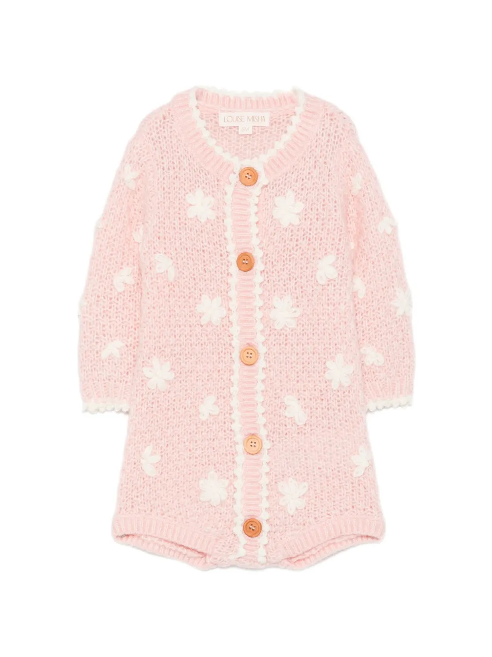LOUISE MISHA KIDS floral-embroidered scallop-trim shortie - Rosa