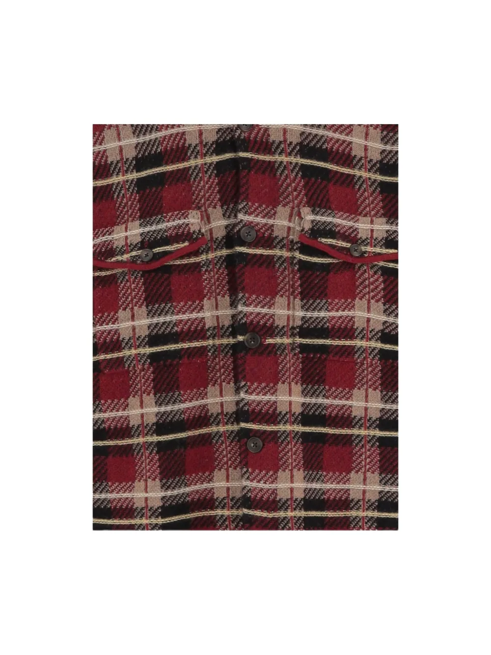 Guest In Residence Geruit button-up poloshirt Rood