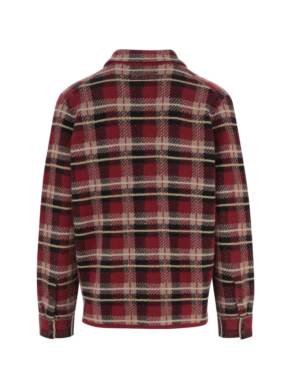 Guest In Residence Geruit button-up poloshirt Rood