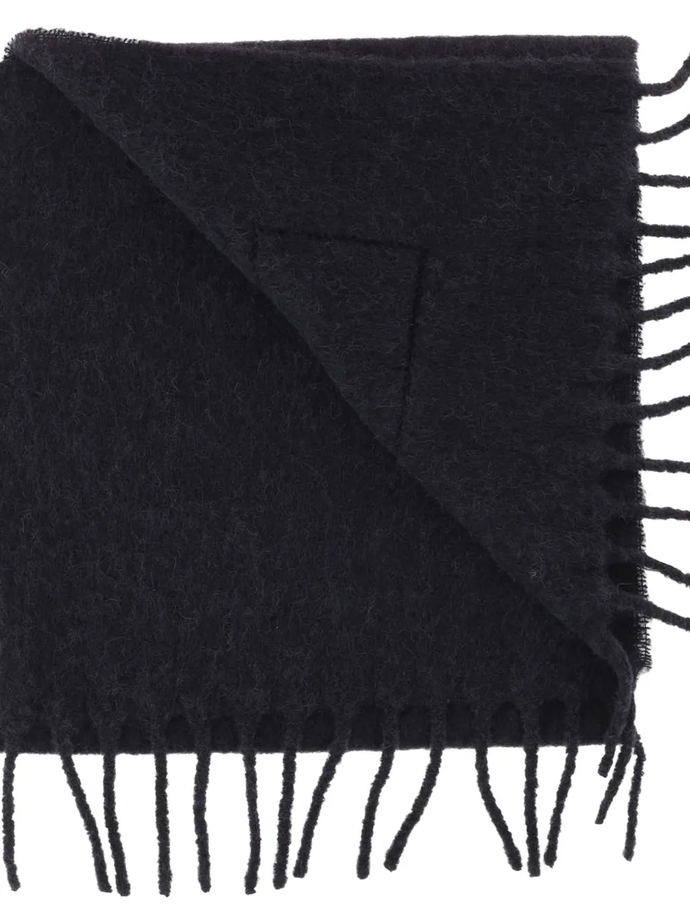 Maison Kitsuné Sjaal met franje van alpacamix Zwart