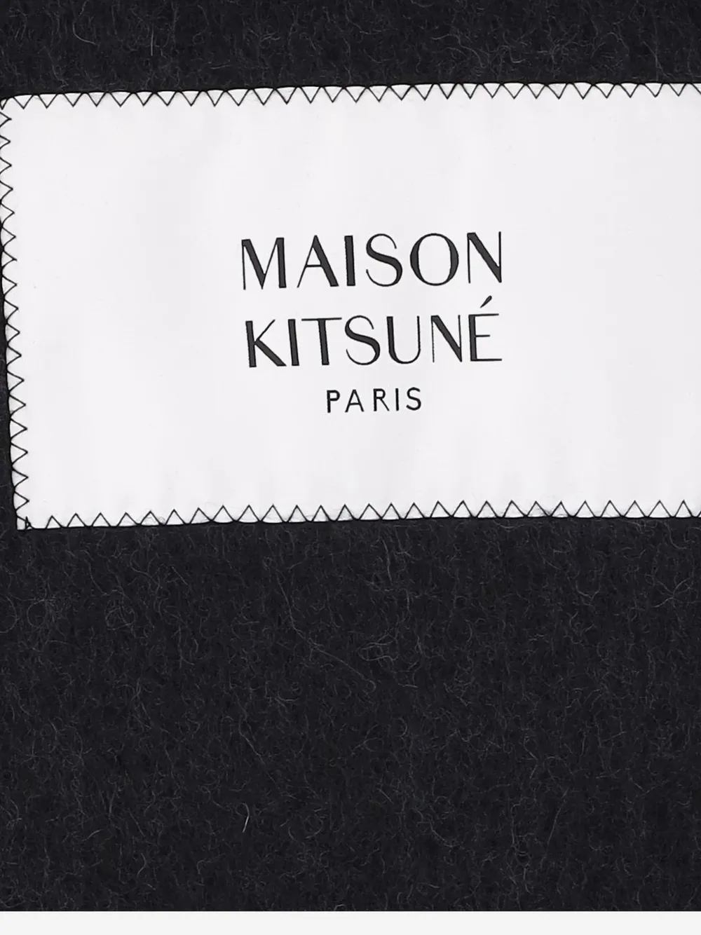 Maison Kitsuné Sjaal met franje van alpacamix Zwart