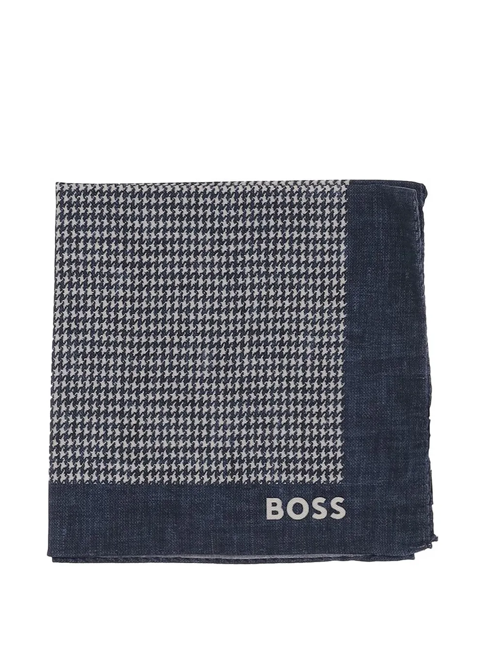 BOSS houndstooth-pattern pocket square | Blue | Image 1