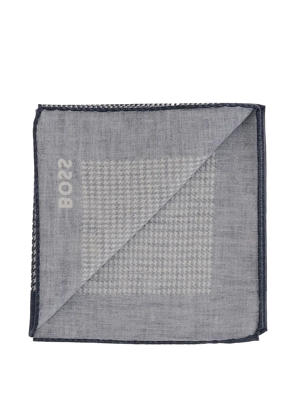 BOSS Pochet met pied-de-poule print Blauw