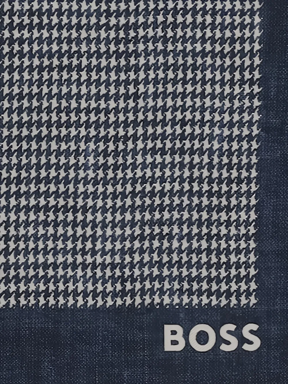 BOSS Pochet met pied-de-poule print Blauw