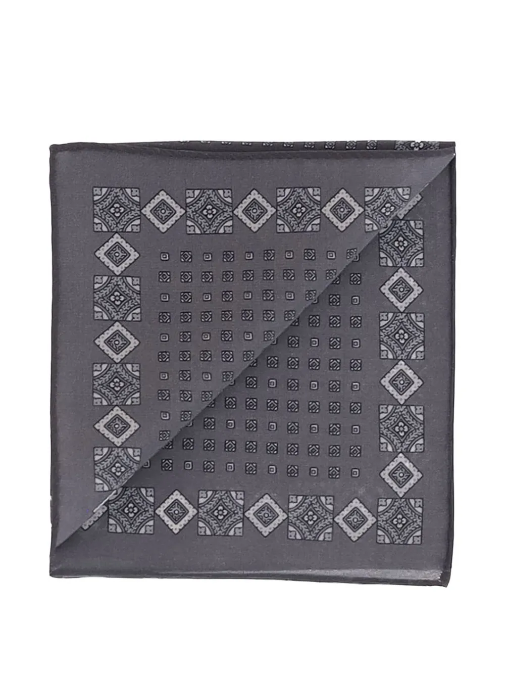 BOSS by Beckham zijden pochet met print Grijs