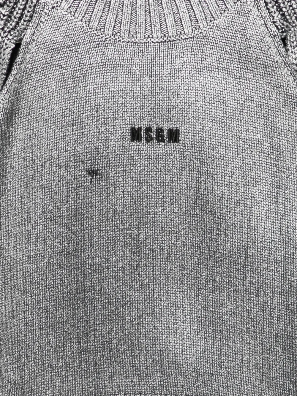 MSGM Kids Trui met geborduurd logo en gerafeld effect Zwart