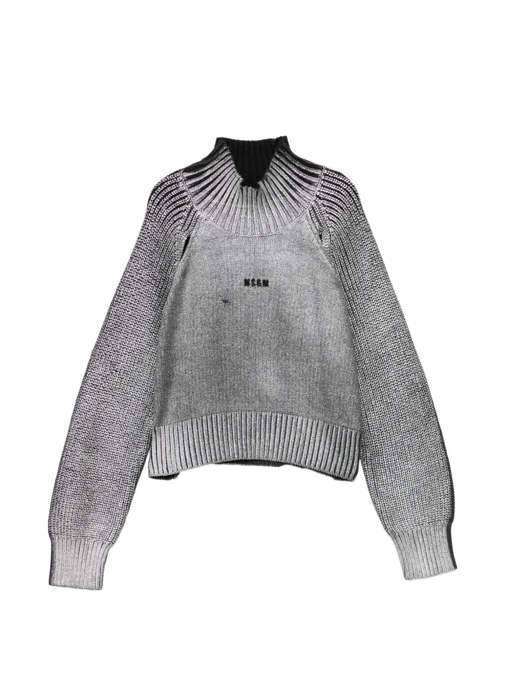 MSGM Kids Pullover im Distressed-Look mit Logo-Stickerei - Schwarz