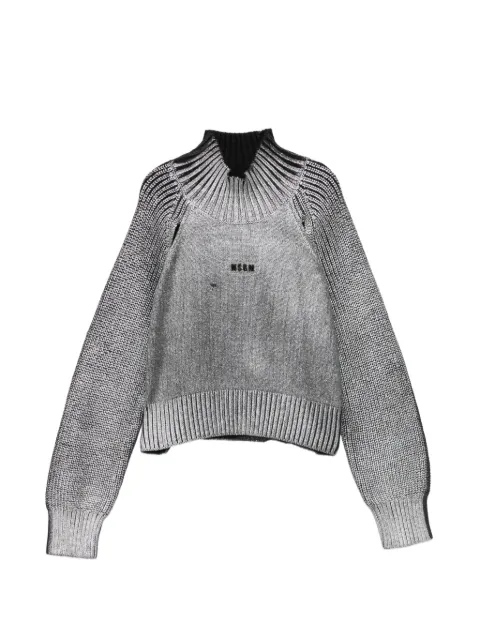 MSGM Kids logo-embroidered distressed-effect sweater