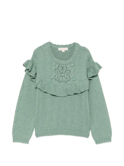 LOUISE MISHA KIDS ruffled pointelle-knit sweater