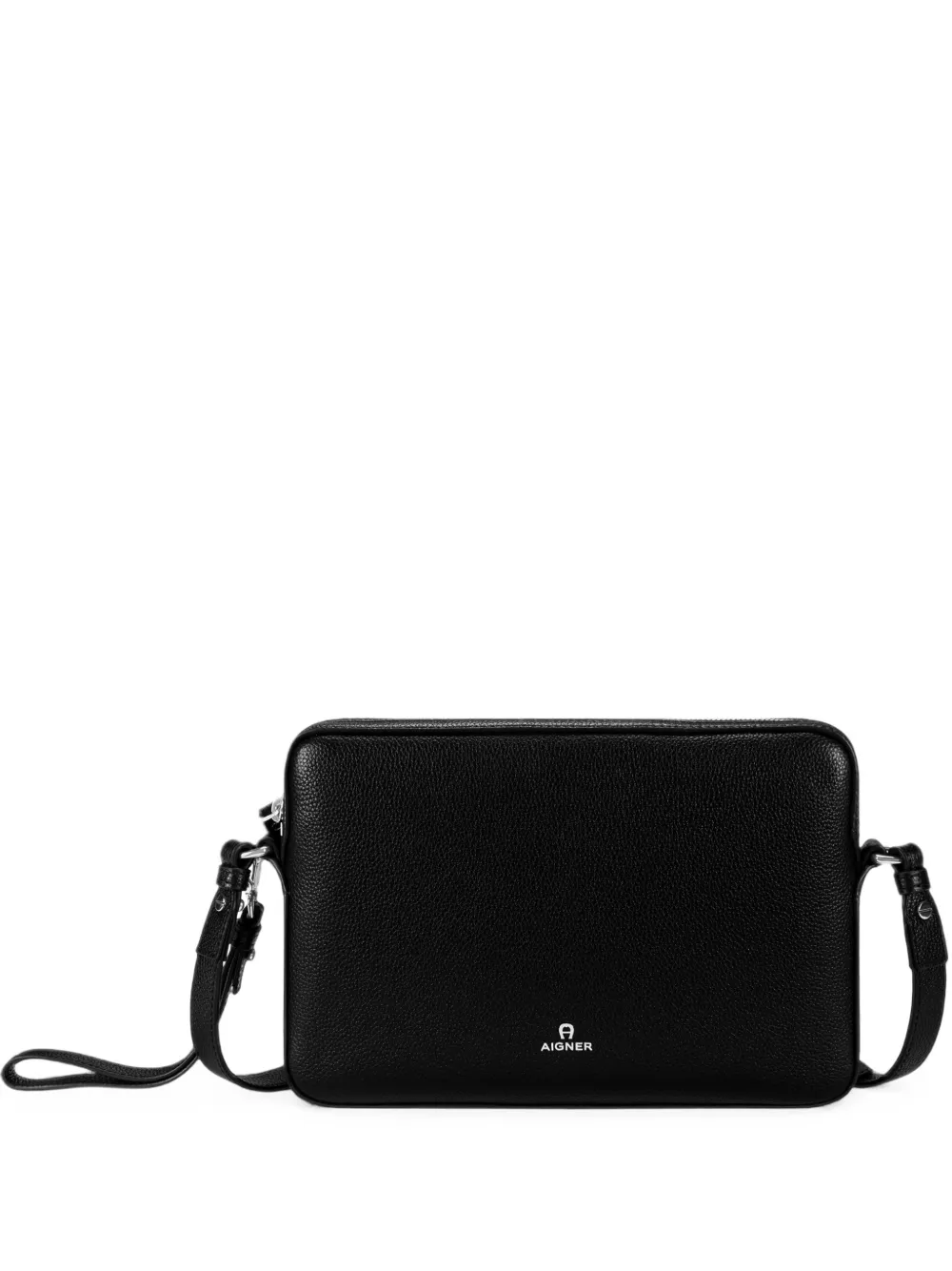 AIGNER small Mica grained-leather messenger bag - Nero