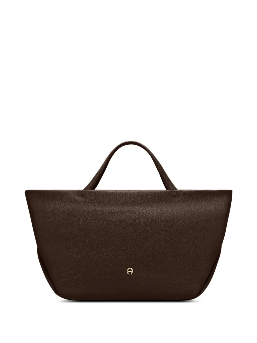 AIGNER large Paola logo-plaque grained-leather tote bag - Marrone