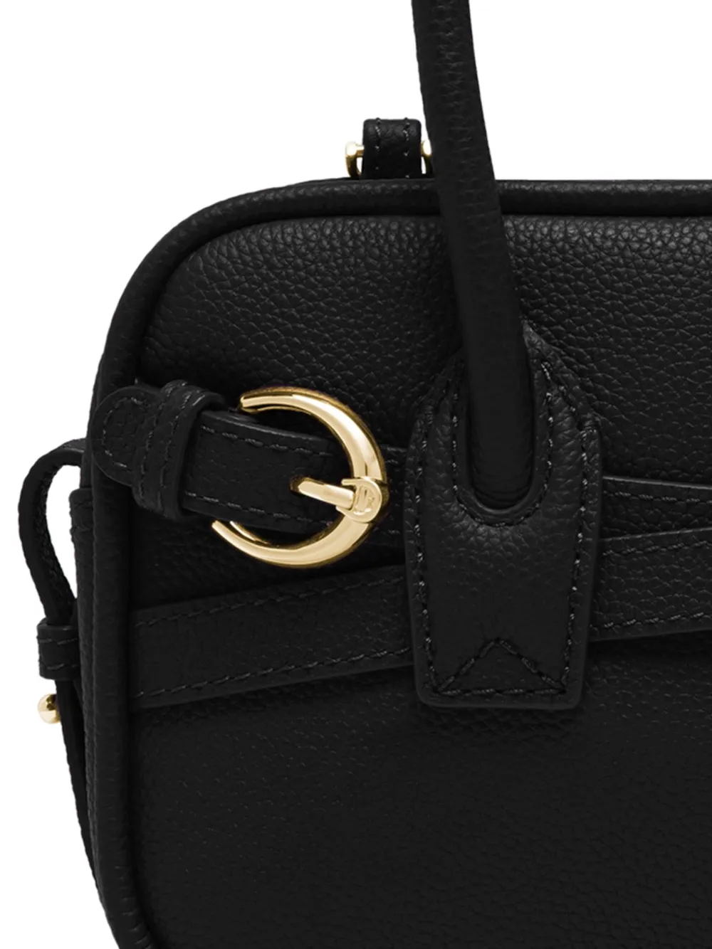 AIGNER XS Whip Cintura leren schoudertas met gespdetail Zwart