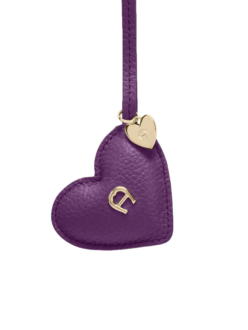 AIGNER Ciondollini heart-shaped logo-plaque bag charm Paars