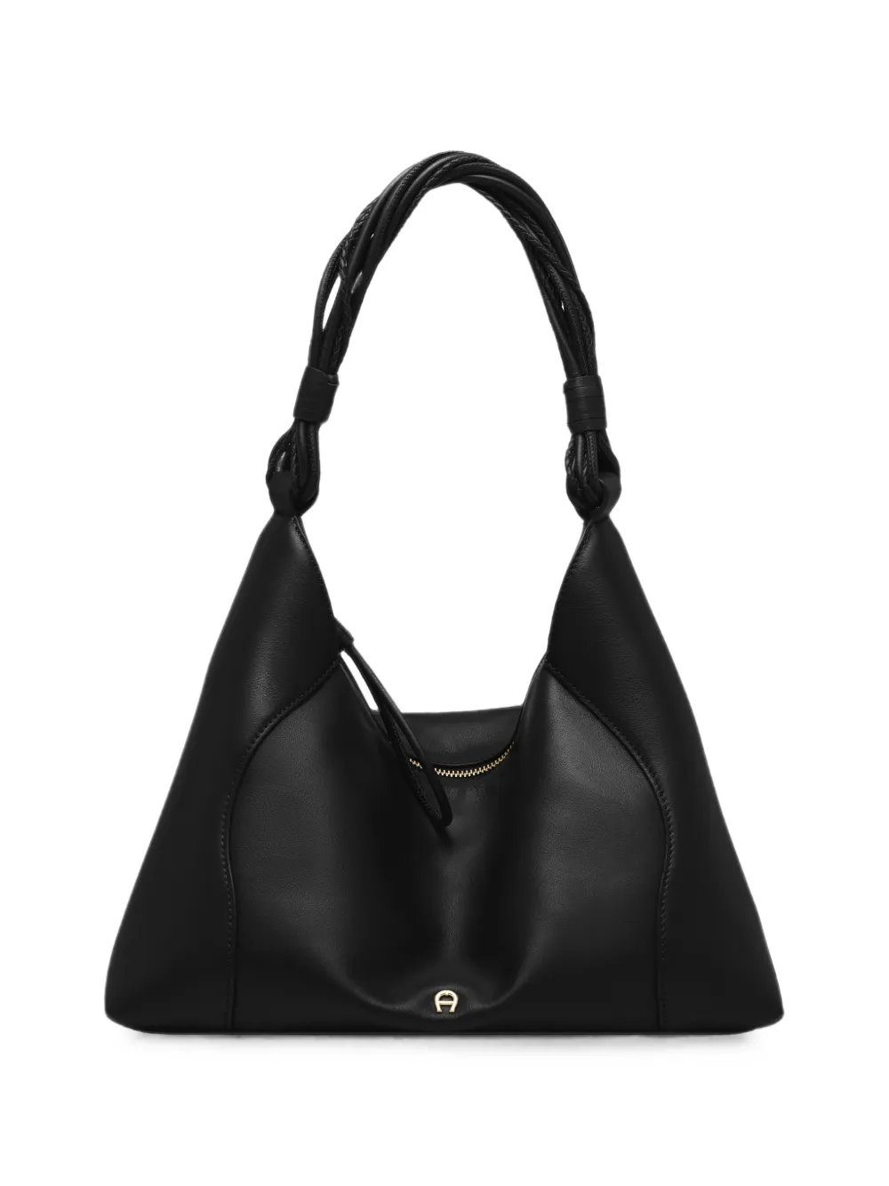 AIGNER Medium Giara leren schoudertas Zwart