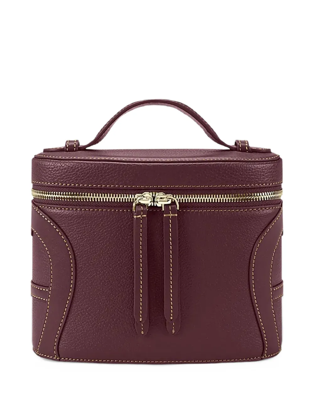 AIGNER grained-leather vanity case - Rosso