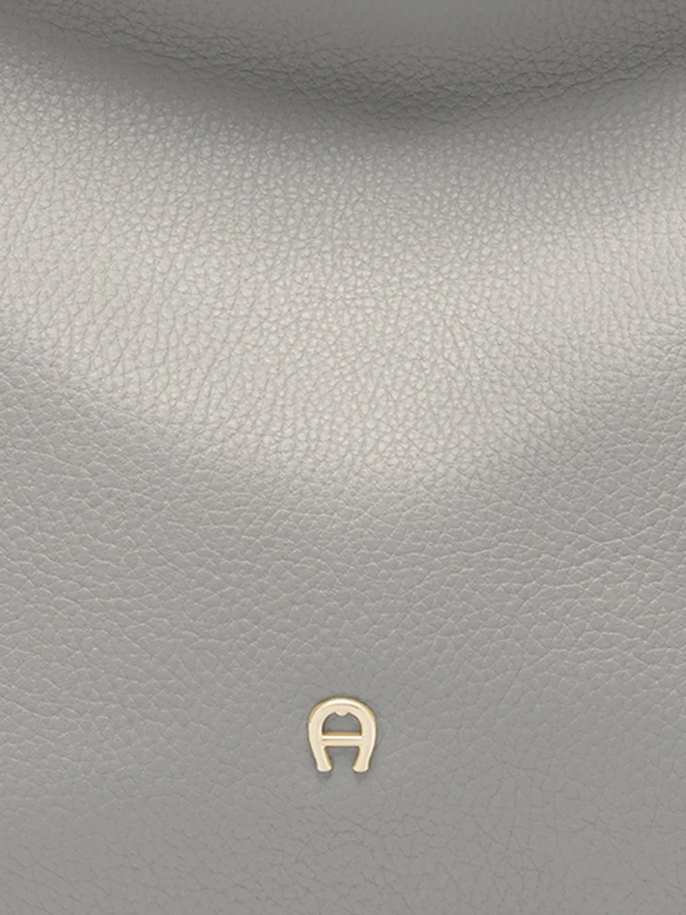 AIGNER small Paola logo-plaque pebbled-leather tote bag Grijs