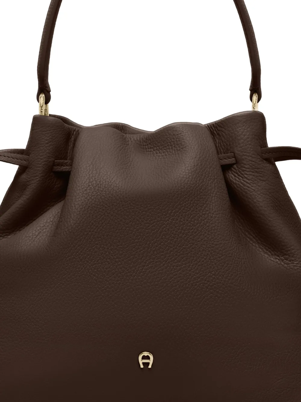 AIGNER Medium Paola bucket-tas met generfde textuur Bruin