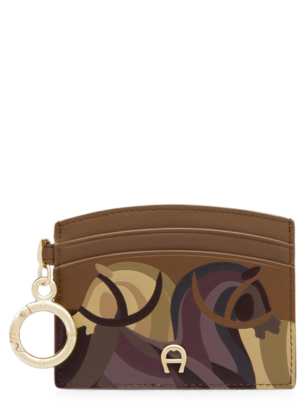 AIGNER Funny pasjeshouder met paarden-print Bruin