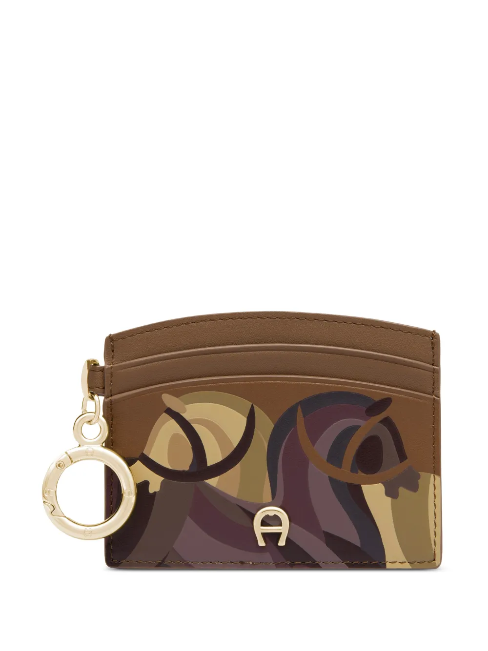 AIGNER Funny horse-print cardholder - Marrone