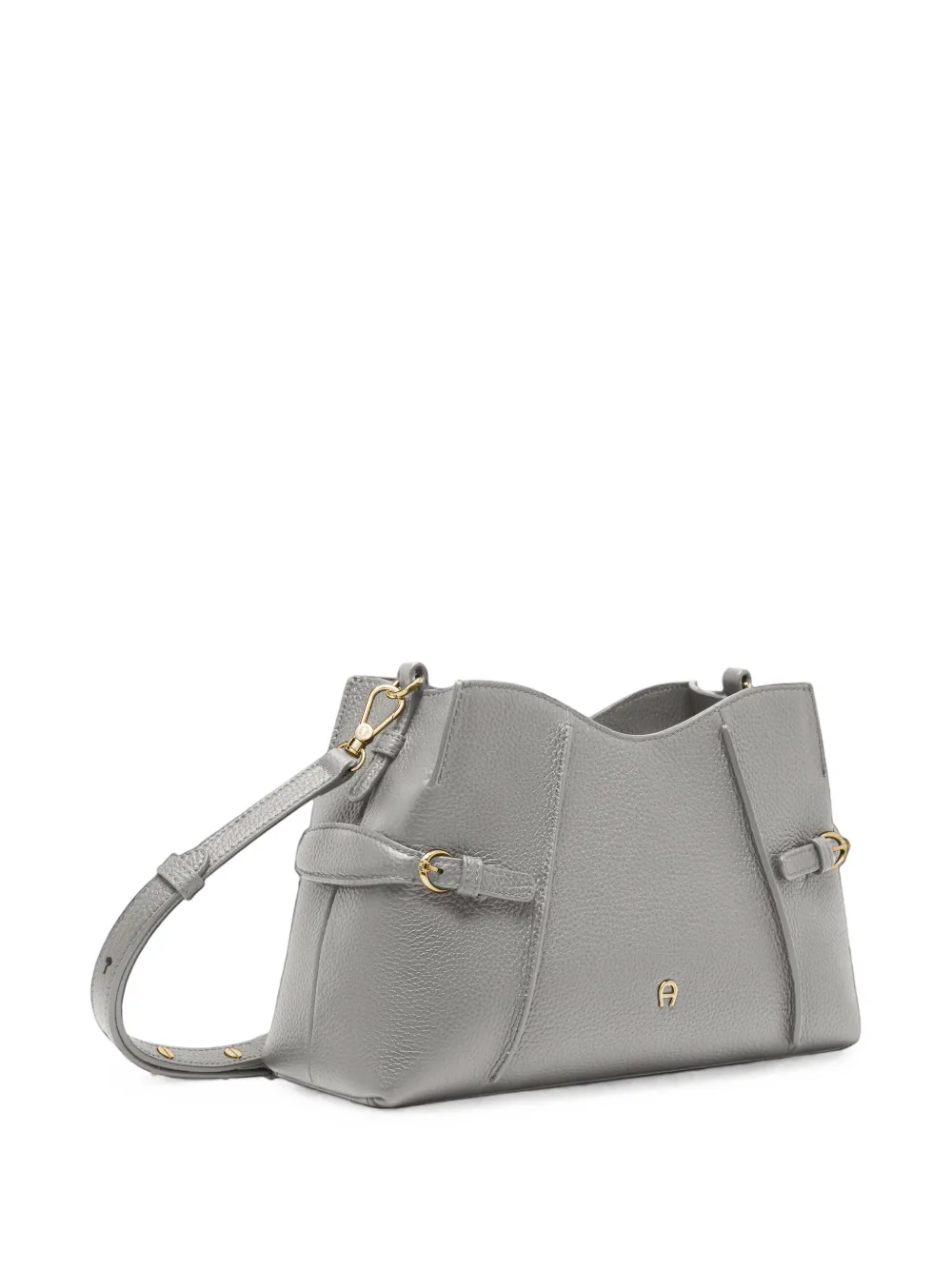 AIGNER medium Cavallo logo-plaque leather tote bag Grijs