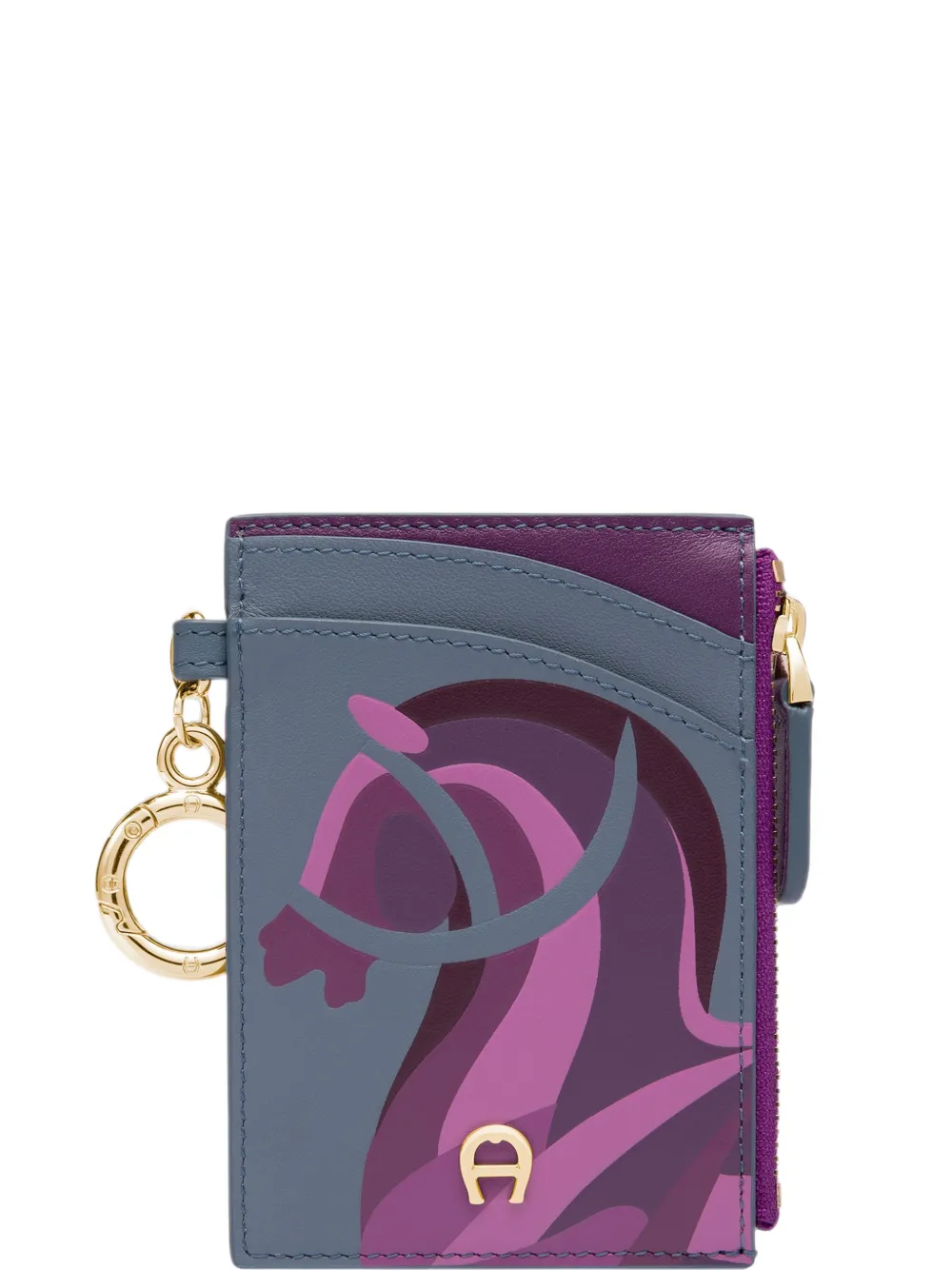 AIGNER Funny pasjeshouder met paarden-print Blauw