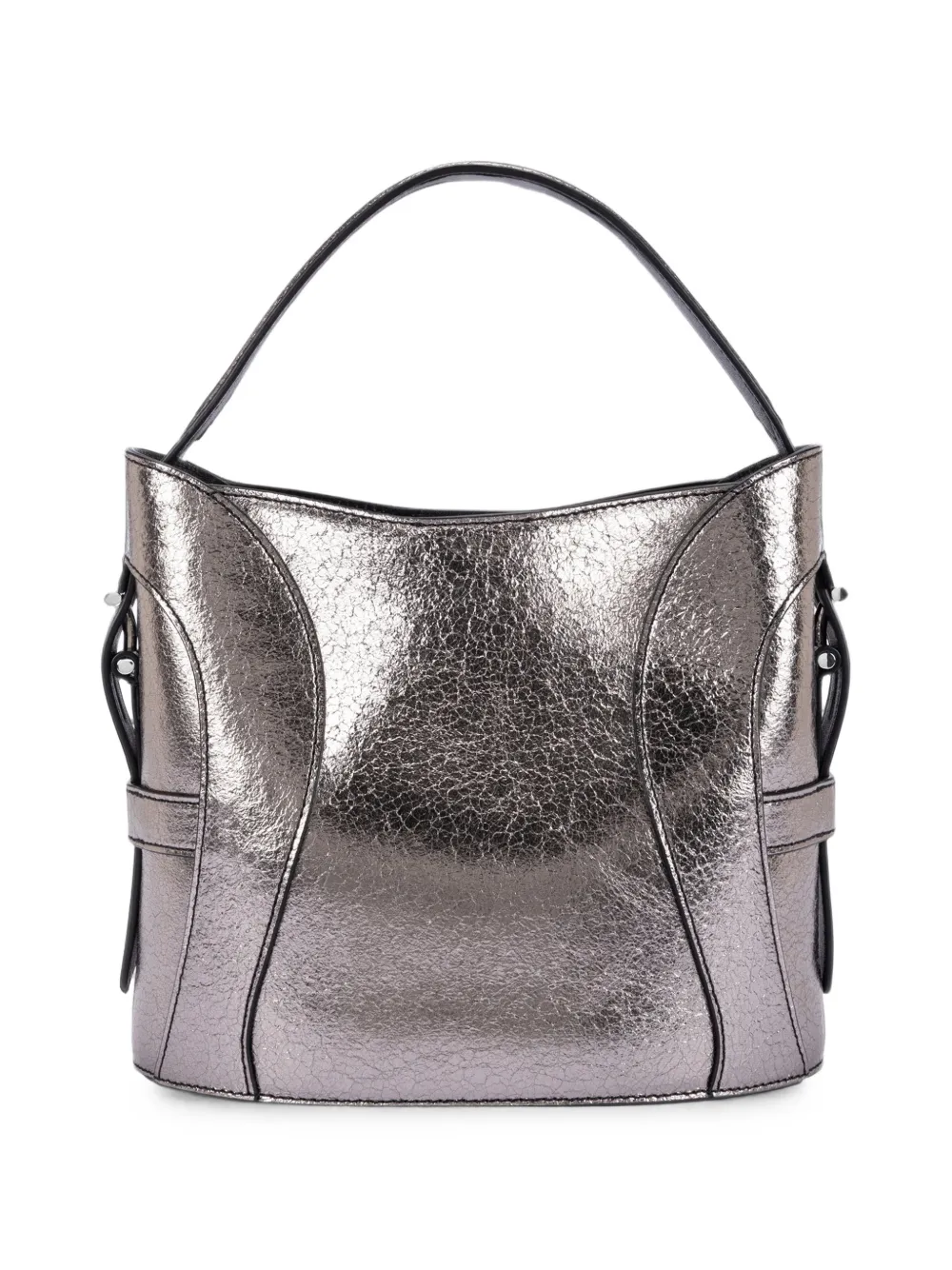 AIGNER Kleine Deborah metallic schoudertas met gebarsten effect Zilver